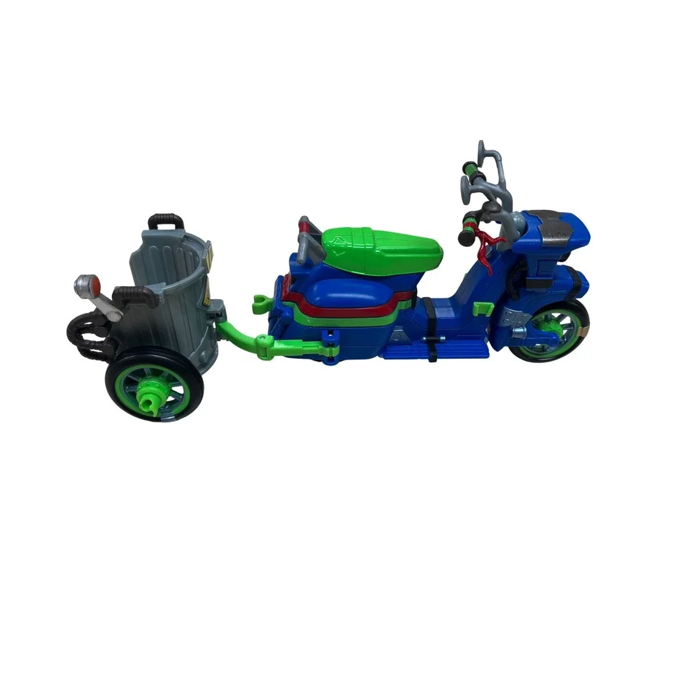 TMNT Mutant Mayhem Pizza Fire Delivery Cycle Scooter Vehicle Sidecar Blue Green